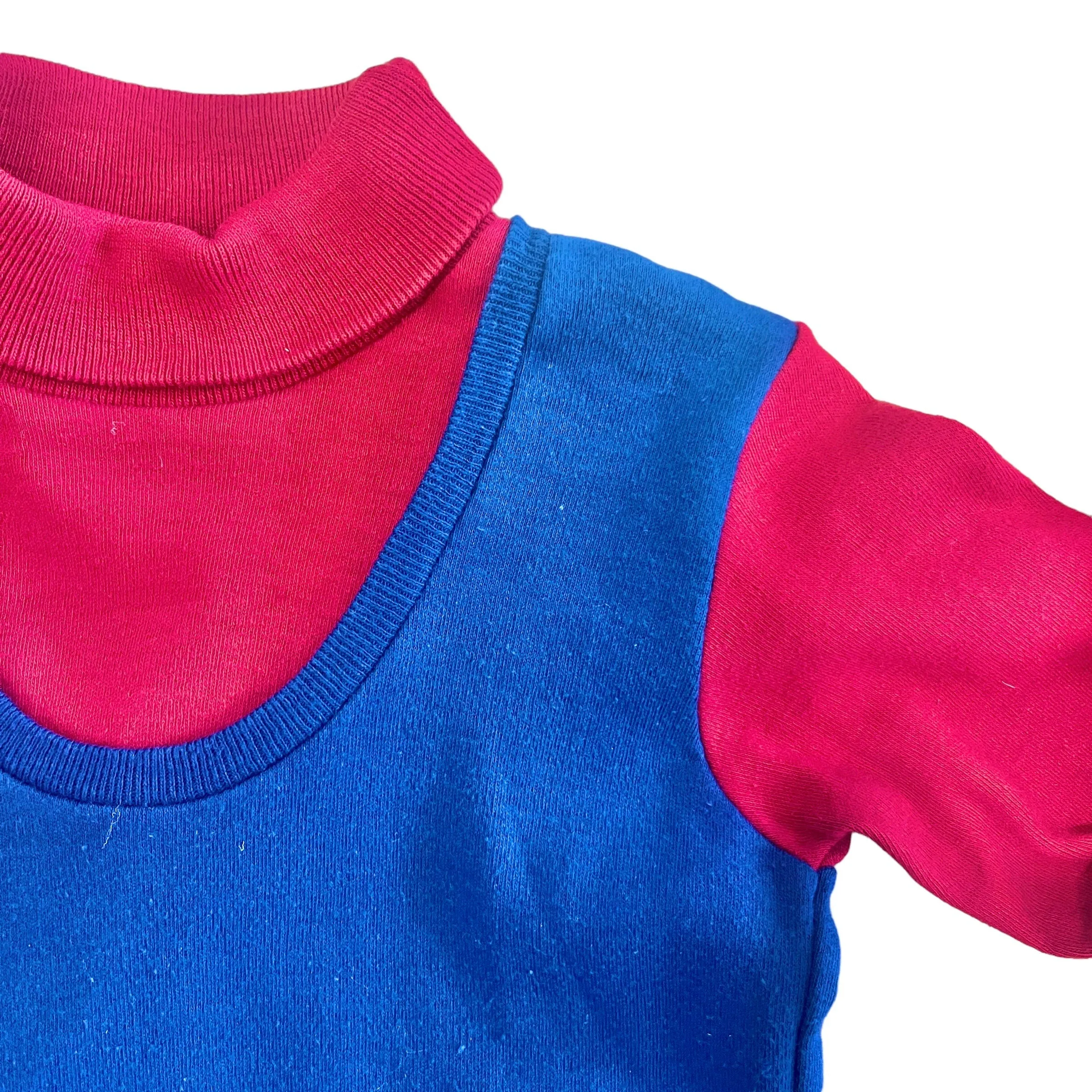 1970's Red/Blue Cotton Turtleneck 2-3Y