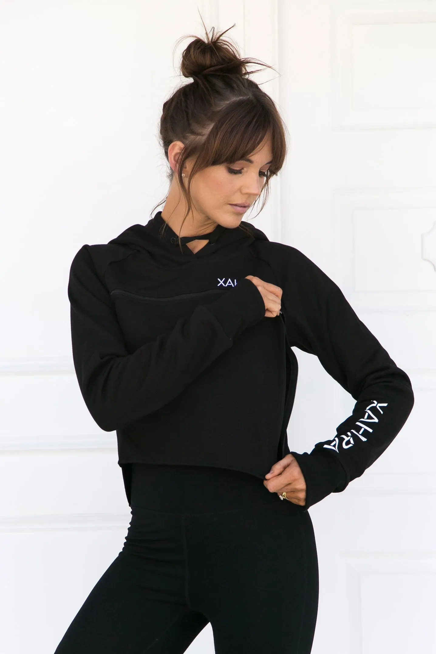 Abigail Crop Hoodie - Noir