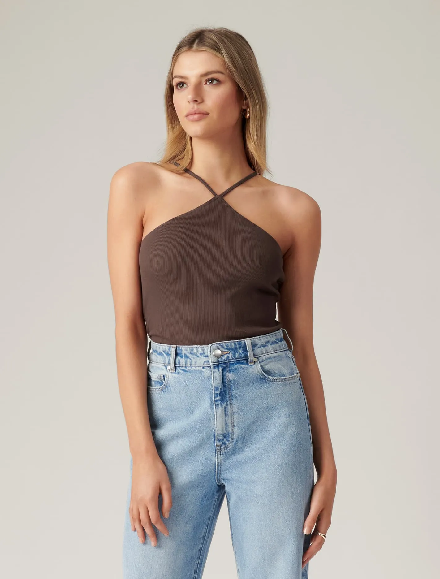 Adina Arrowneck Halter Tank Top