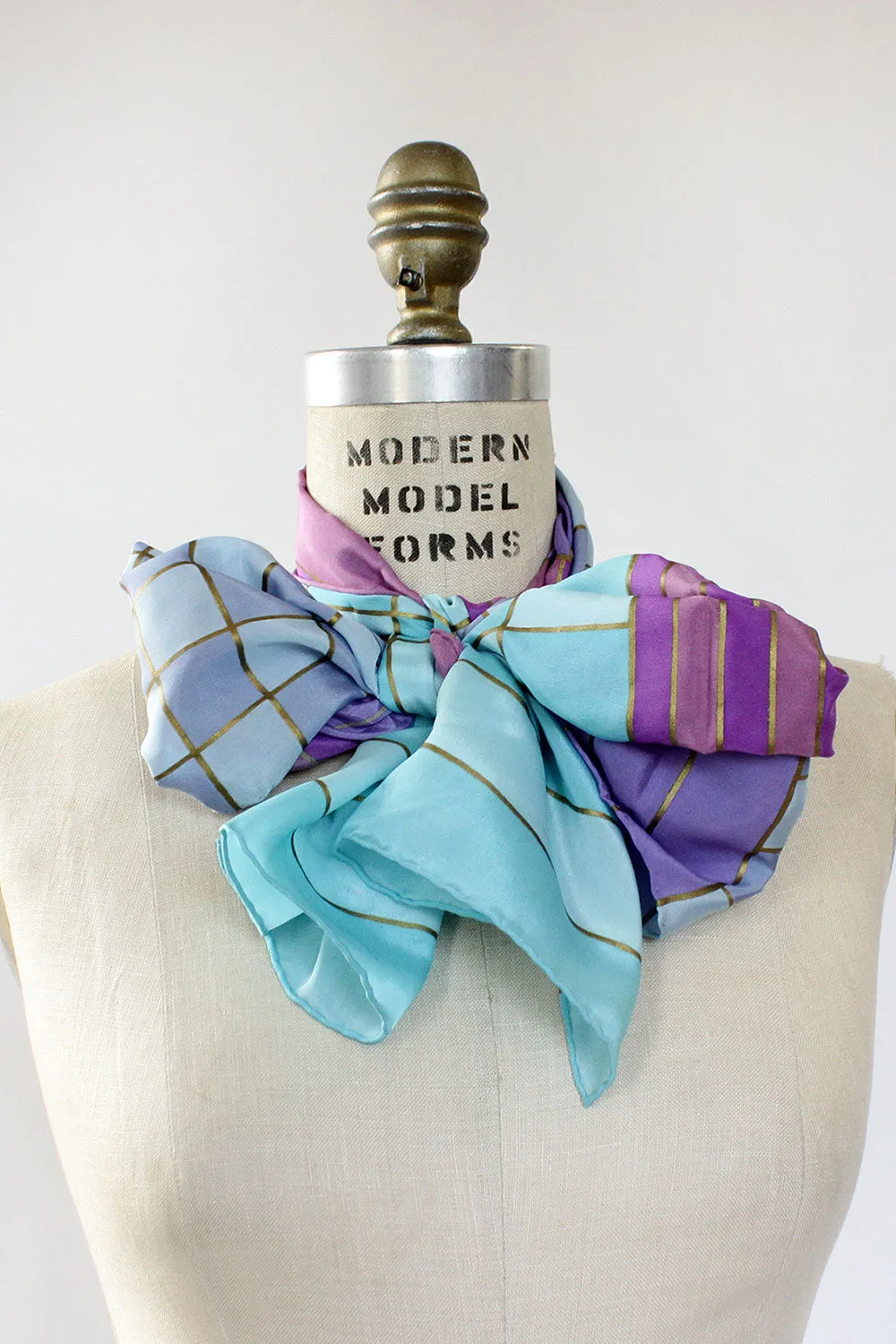 Adolfo Pastel Silk Scarf