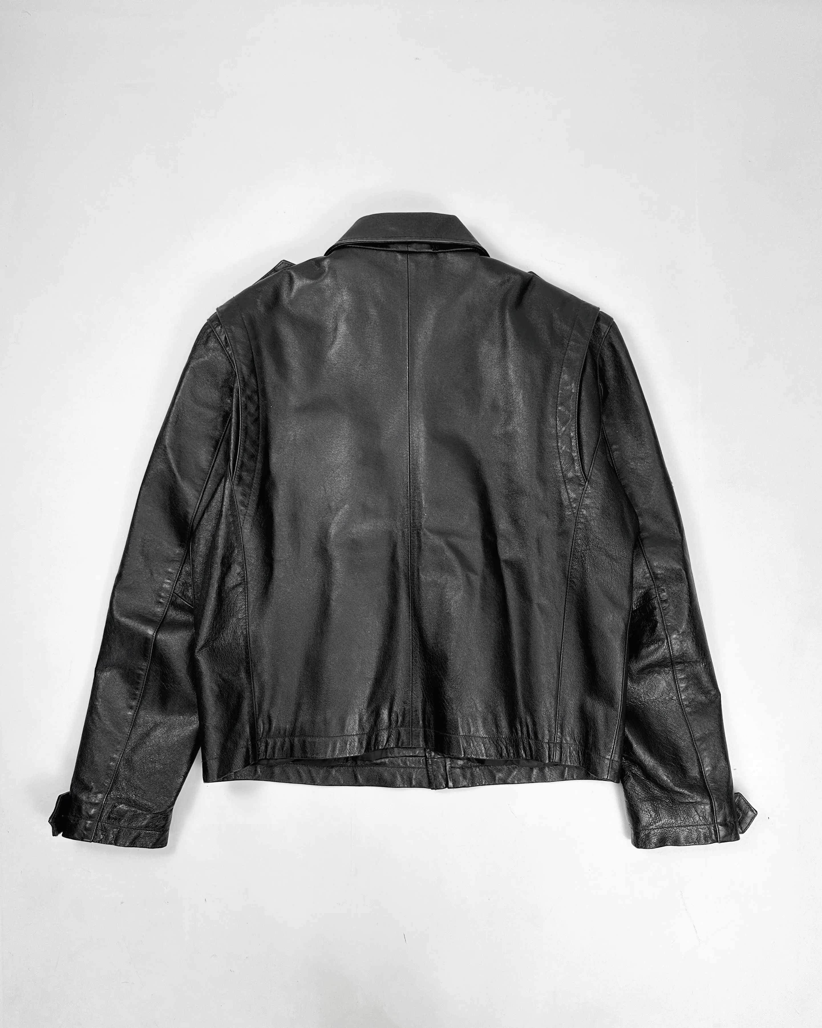 Alain Manoukian Brown Leather Biker Jacket 1990's