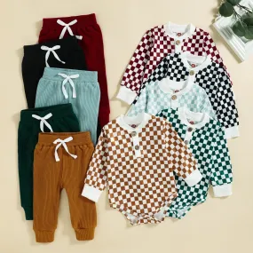 Baby Checkerboard Suit Rompers