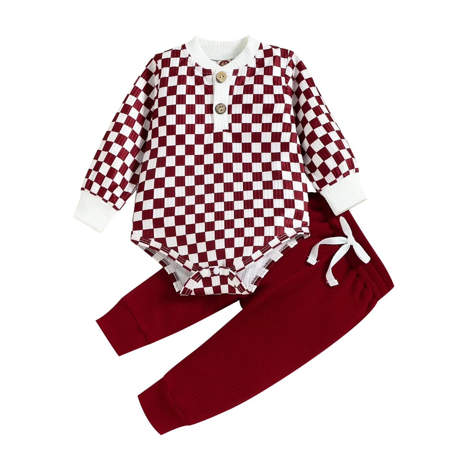 Baby Checkerboard Suit Rompers