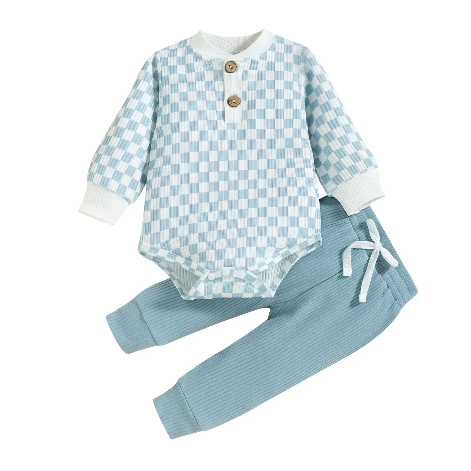 Baby Checkerboard Suit Rompers