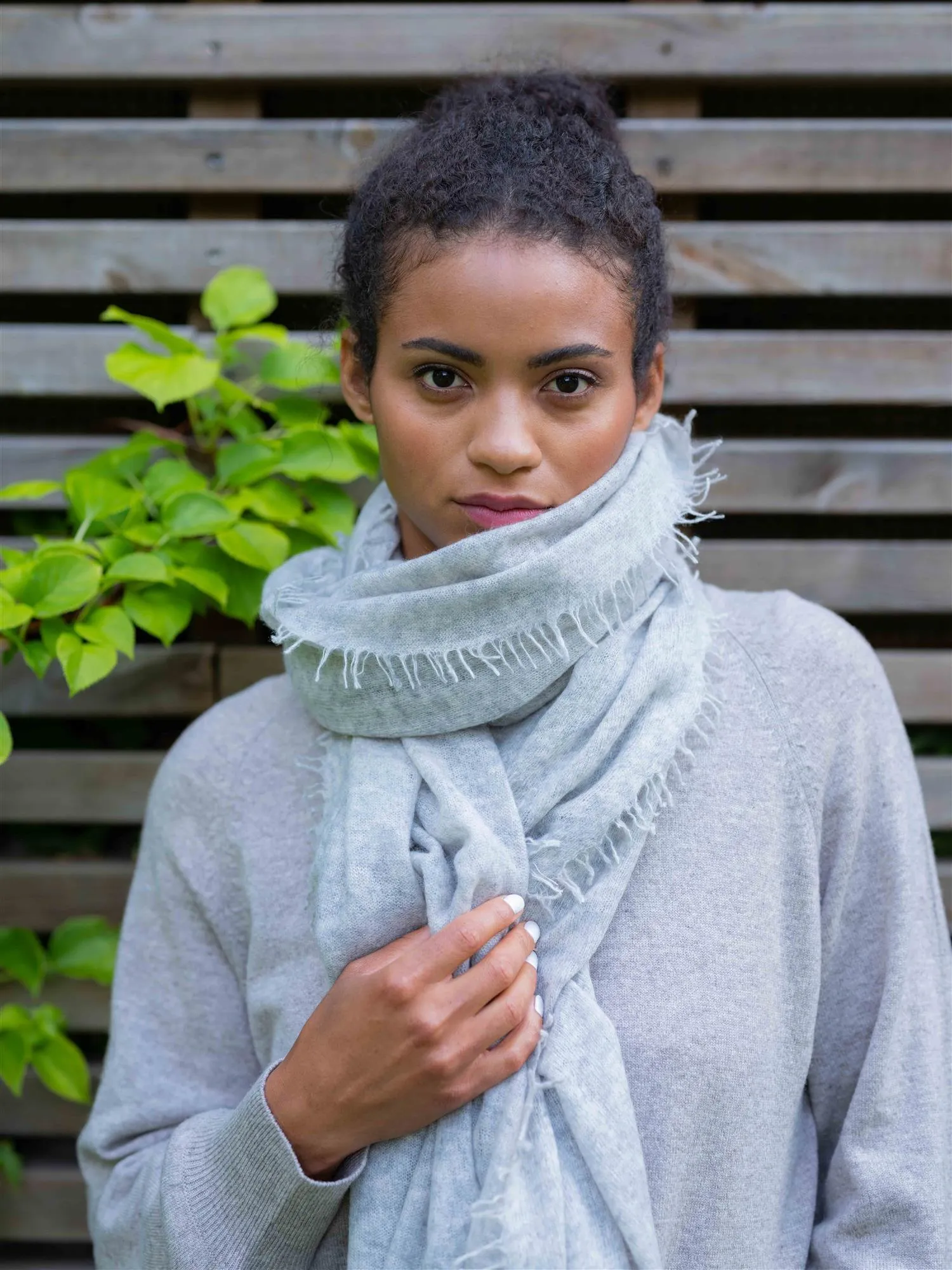 Bandana Scarf Light Grey Melange