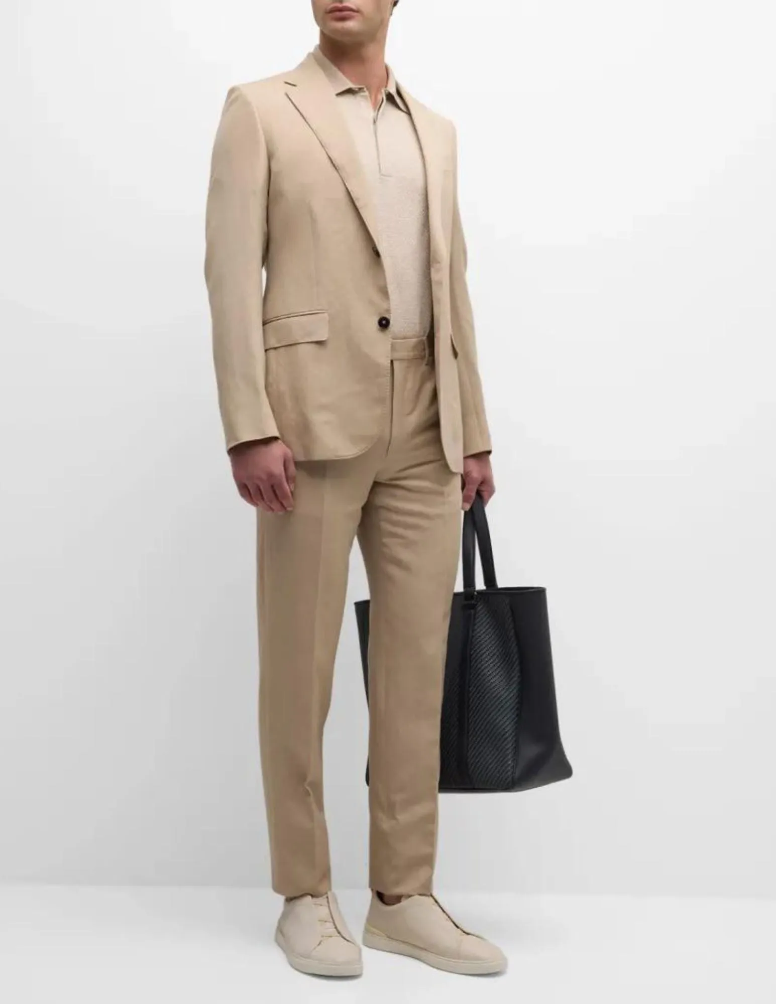 Beige Trofeo Linen Suit