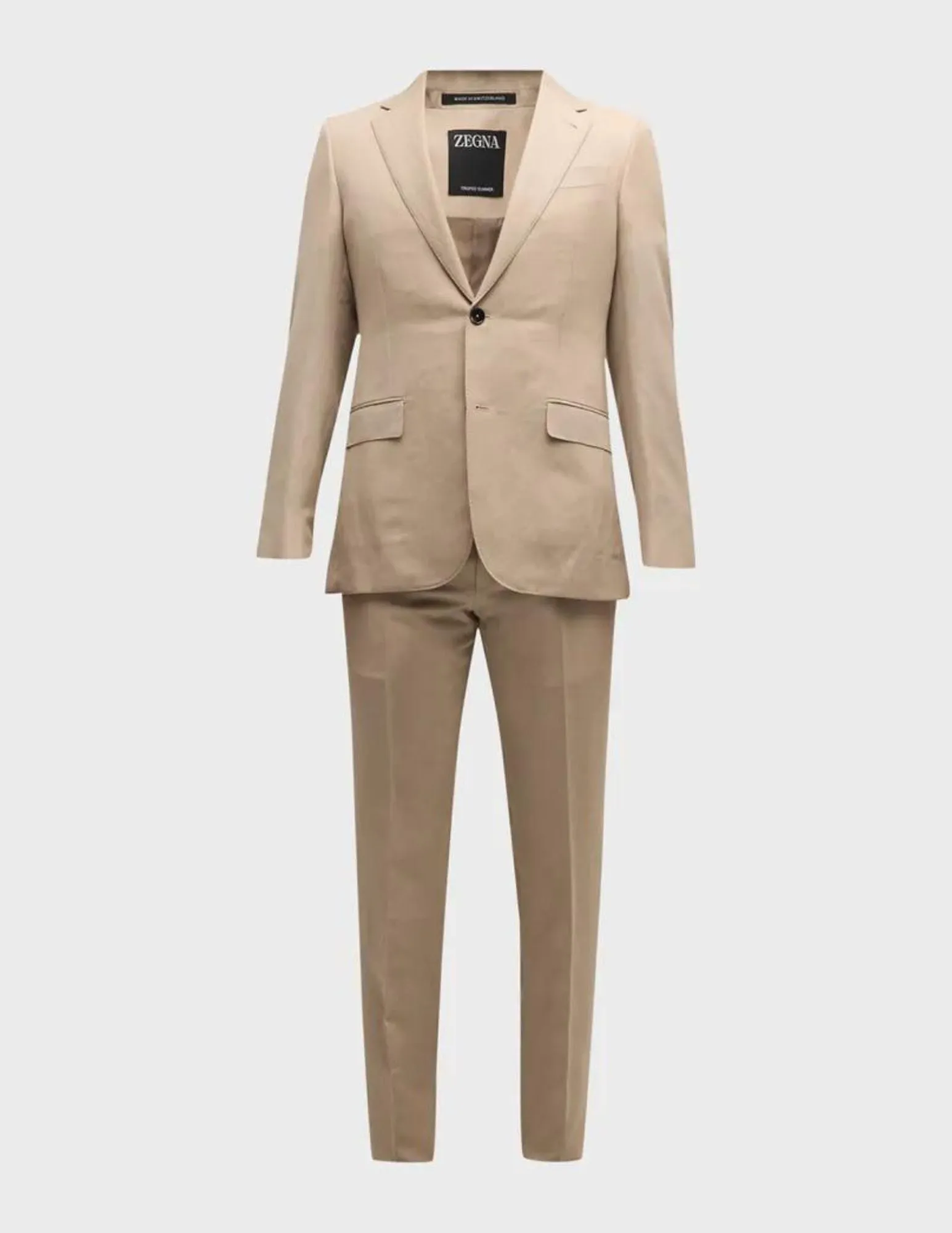 Beige Trofeo Linen Suit