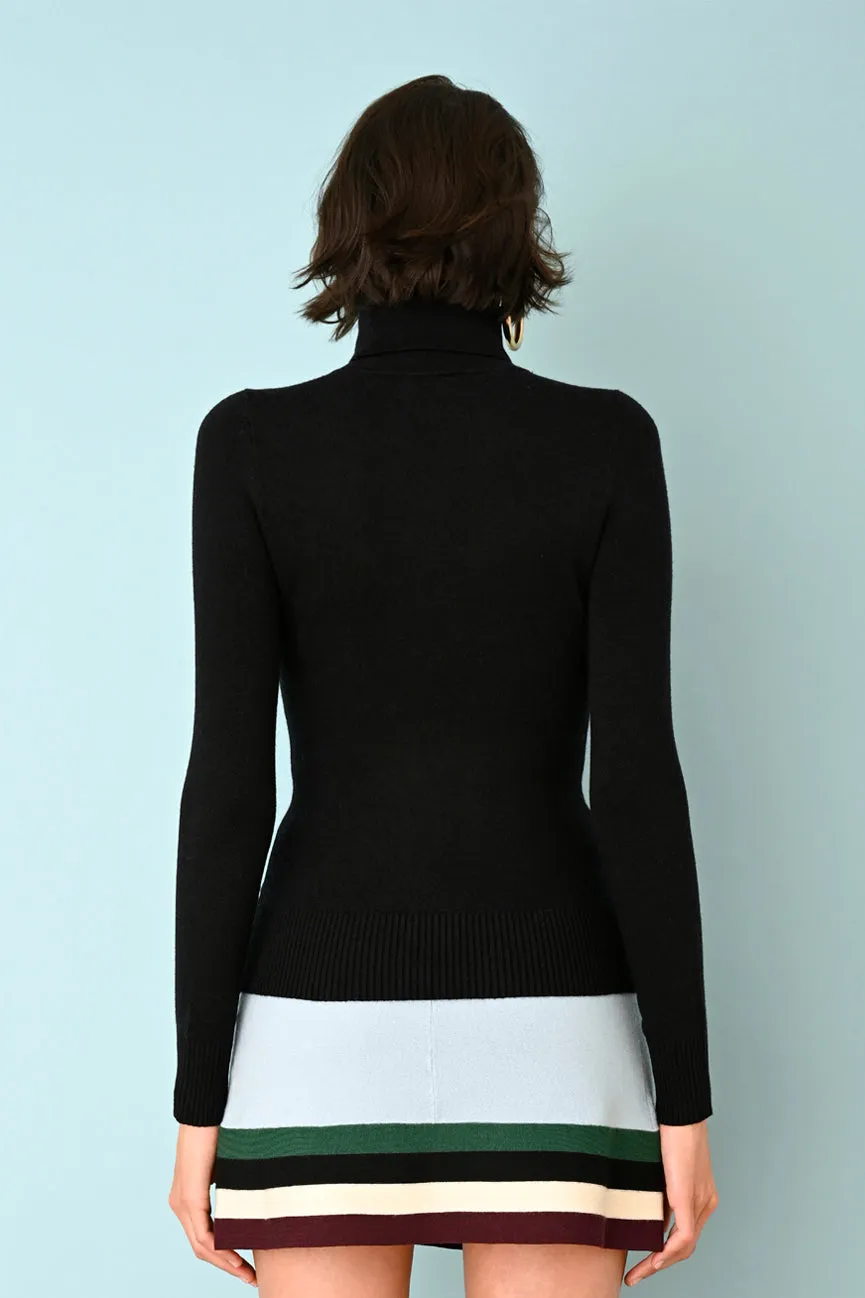 Black EcoMerino Long Sleeve Turtleneck