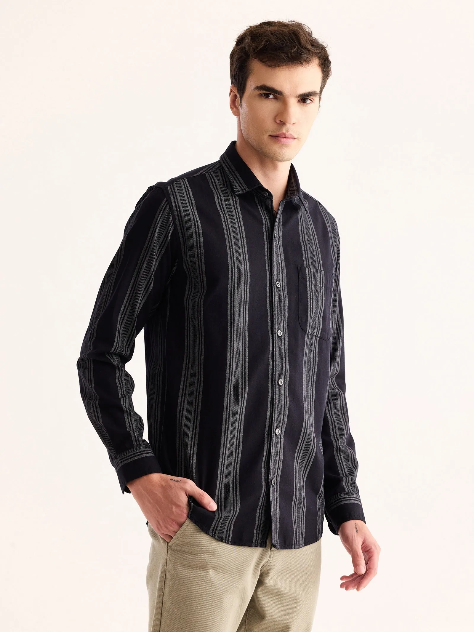 Black Striped Shirt