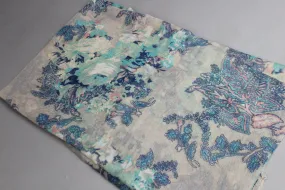 Blue Floral Cotton Scarf