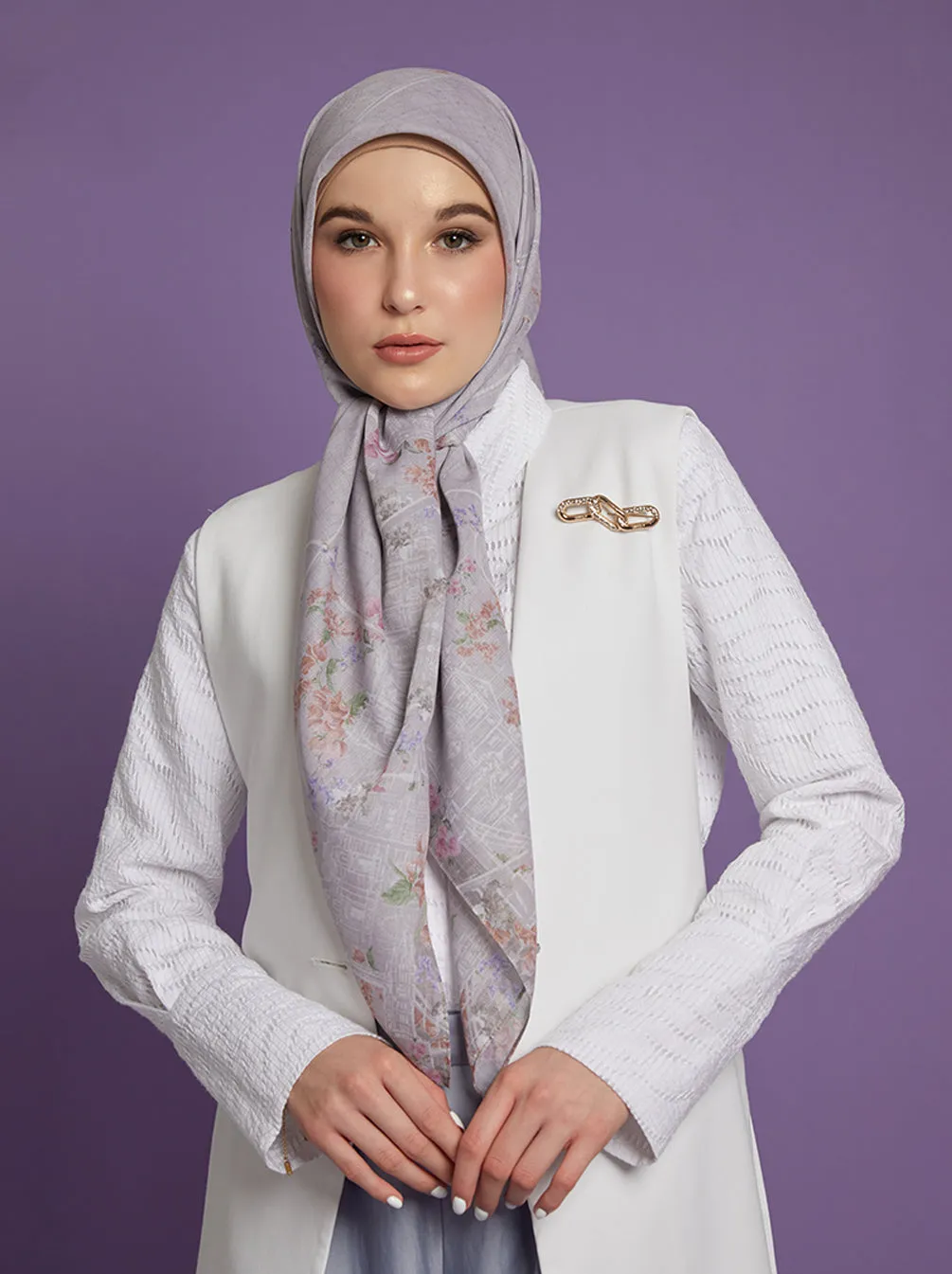 BUNDLING BAMED X KAMI ORVA LONDON SIGNATURE SCARF ASH LILAC