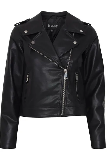 b.young women's Chiodo eco-leather jacket Acomy Biker 20812640 200451 black