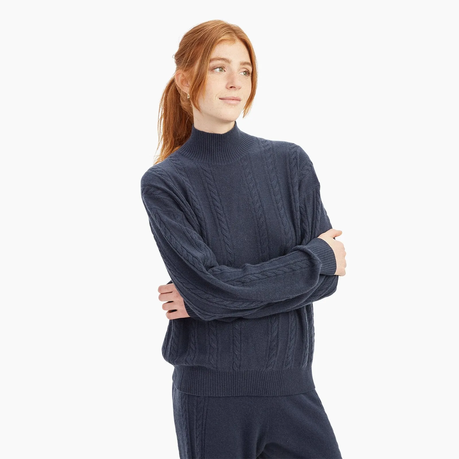 Cashmere Cable Turtleneck