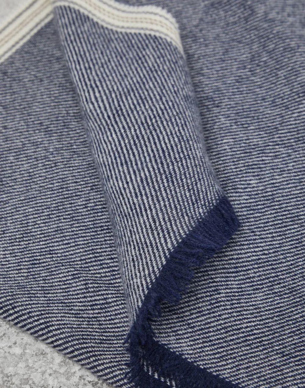 Cashmere Scarf | Denim Stripe