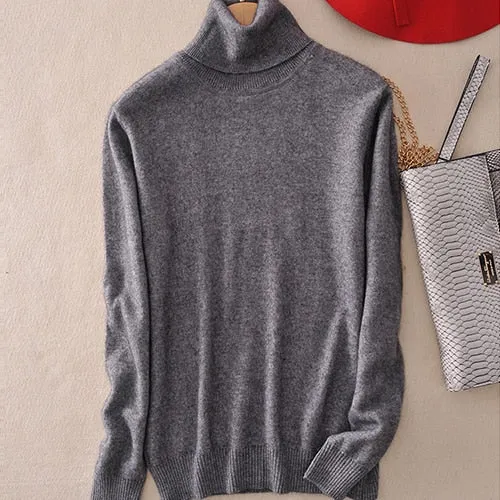 Cashmere Sweater Women Turtleneck Women's Plus Size Knitted