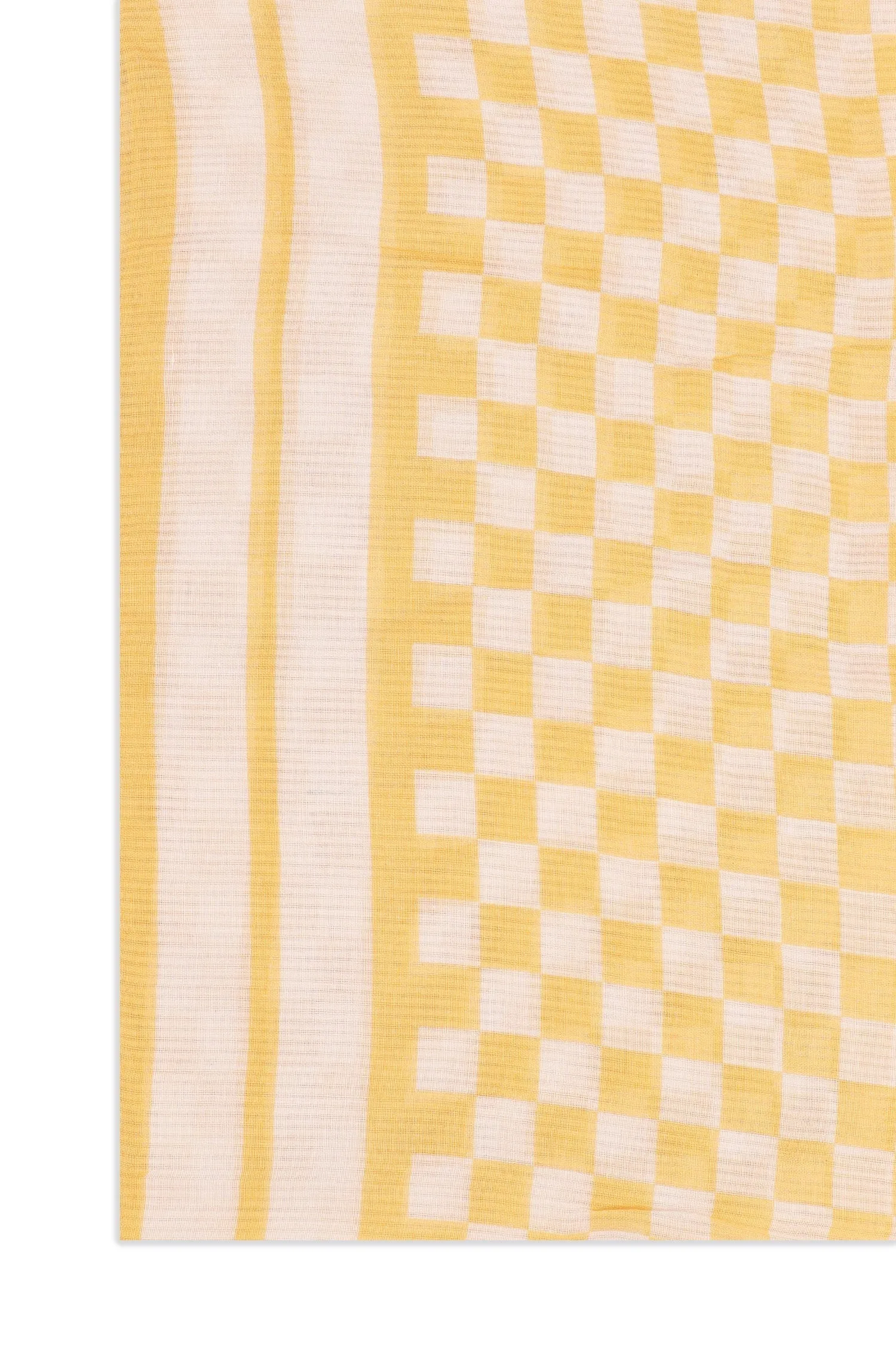 CHECK DESIGN SCARF-YELLOW