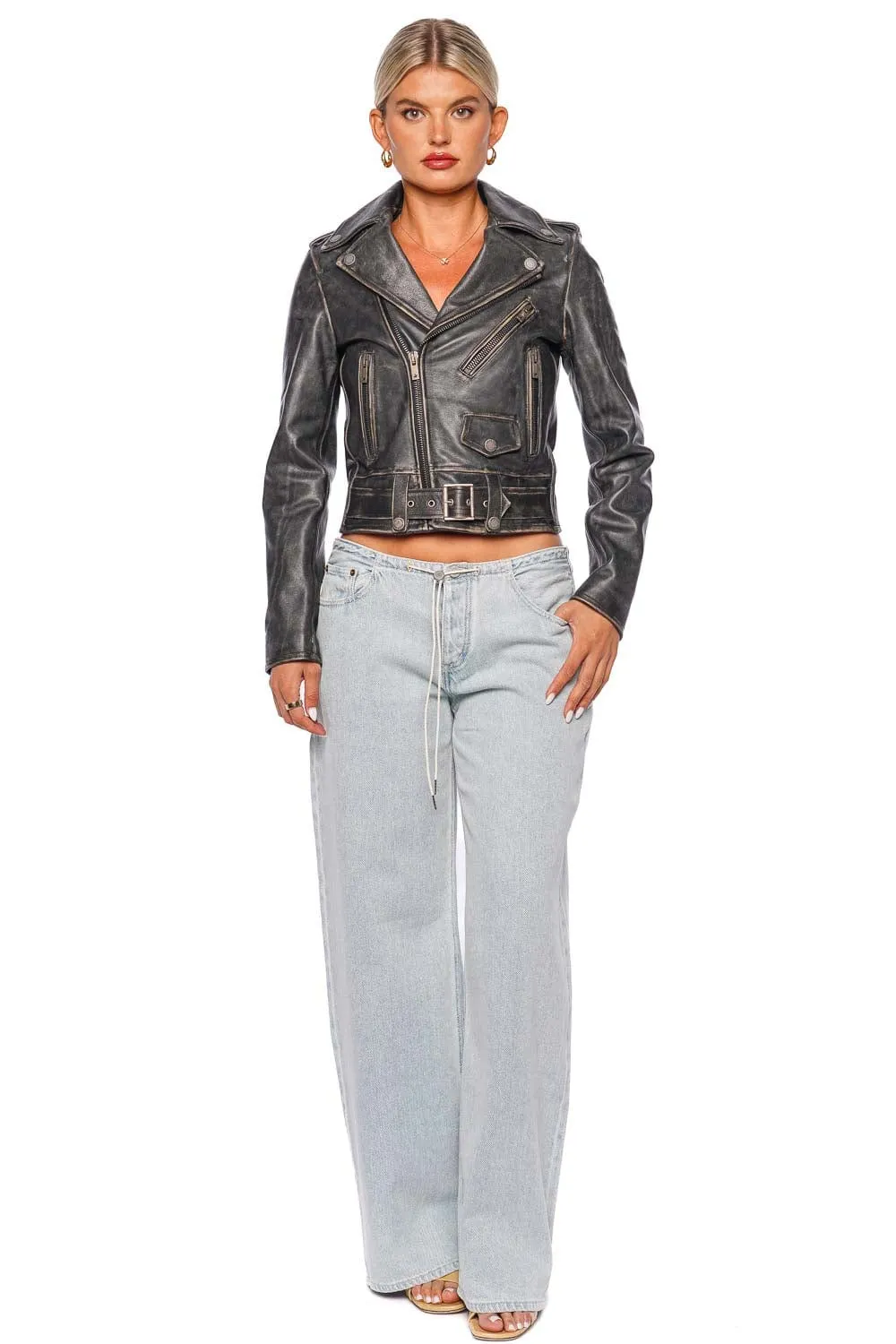 Chiodo Belted Bull Leather Jacket