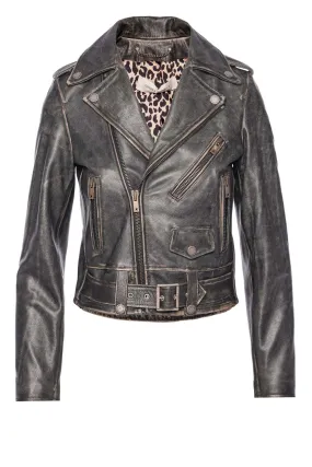 Chiodo Belted Bull Leather Jacket