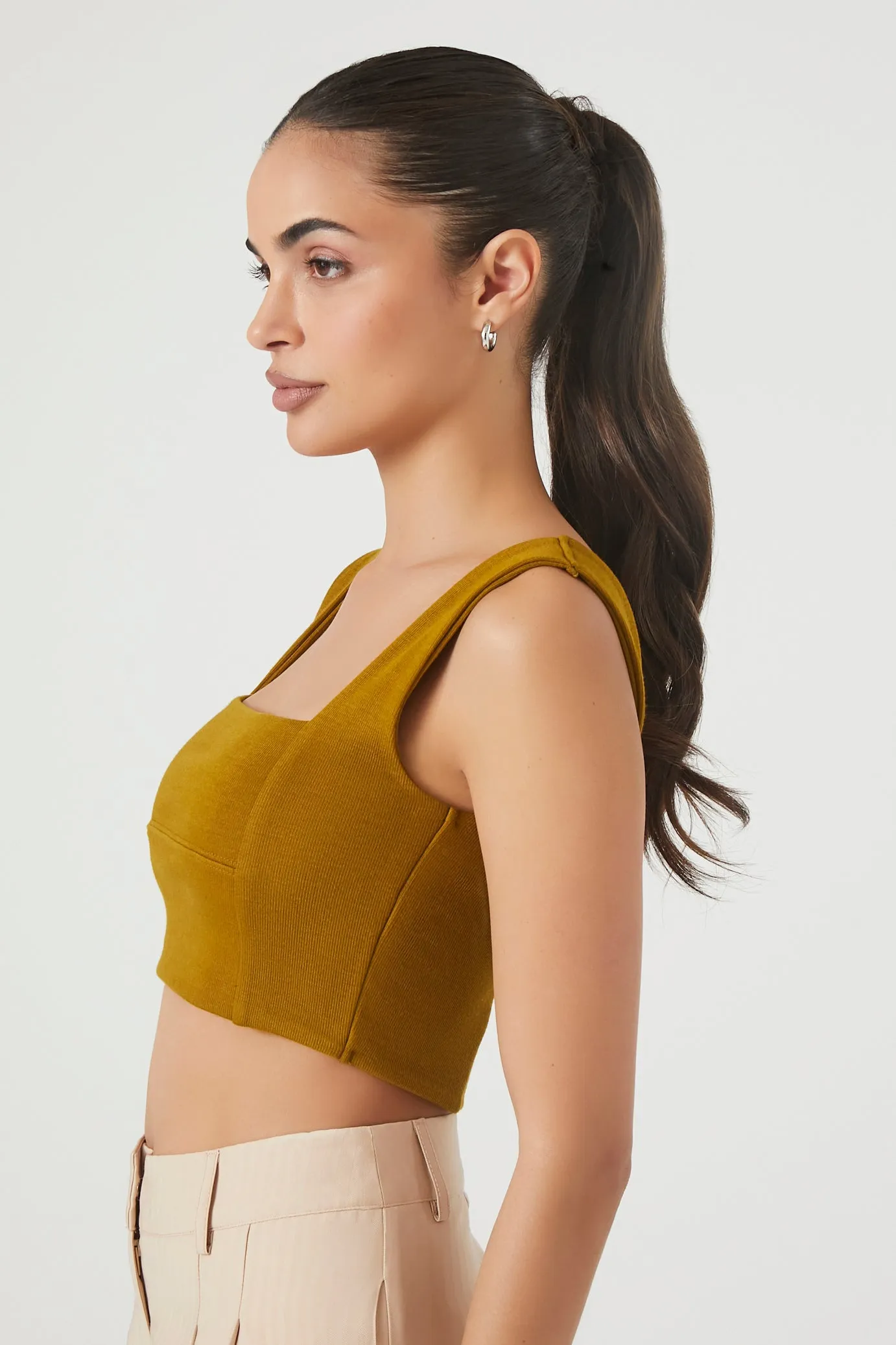 Cropped Square-Neck Tank Top