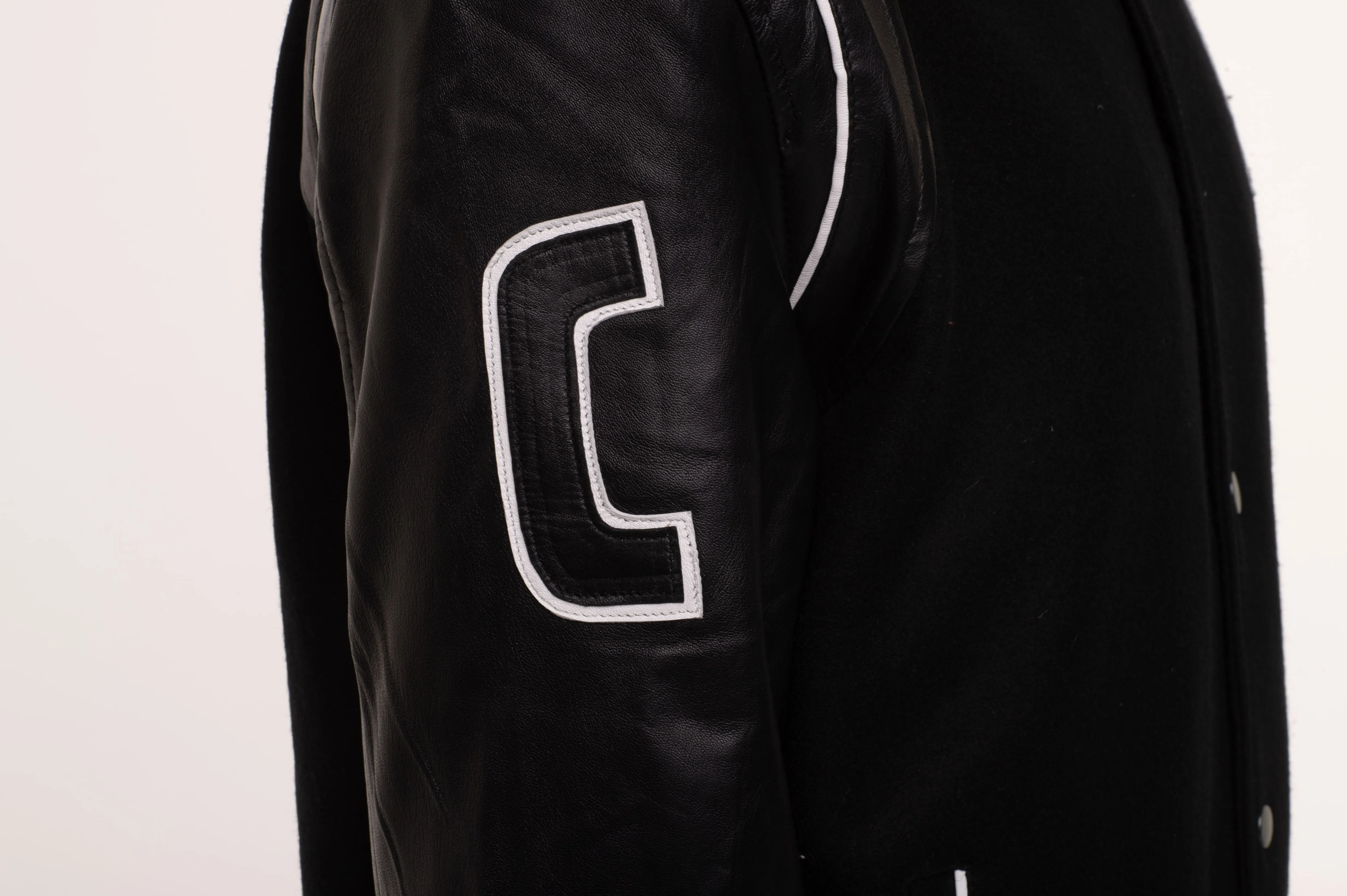 Darrel's Varsity leather jacket with leather lettering