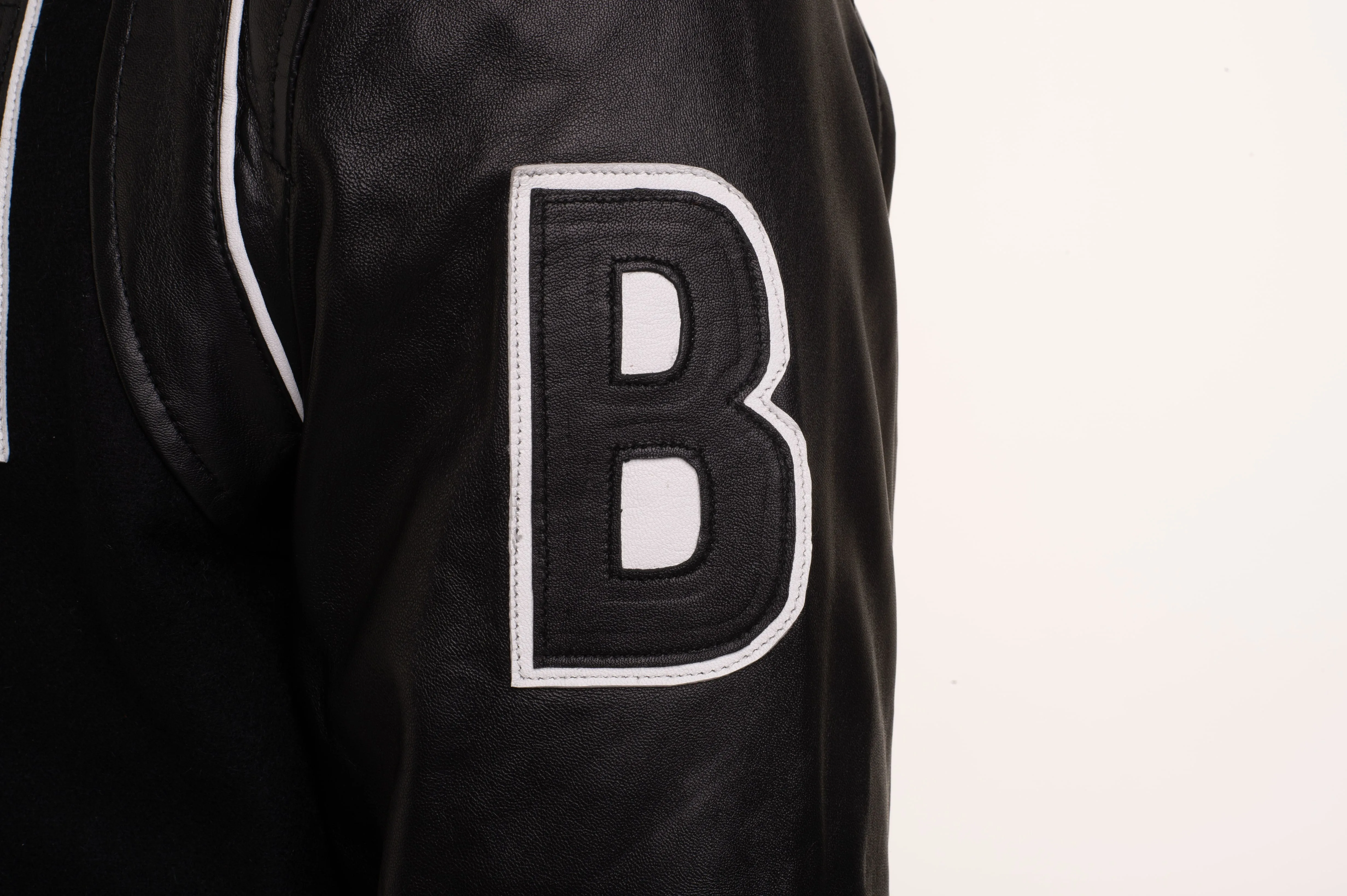 Darrel's Varsity leather jacket with leather lettering