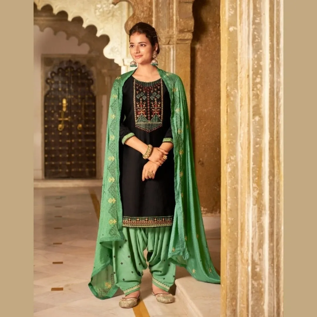 Designer Patiala Suit - Black