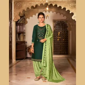 Designer Patiala Suit - Dark Green