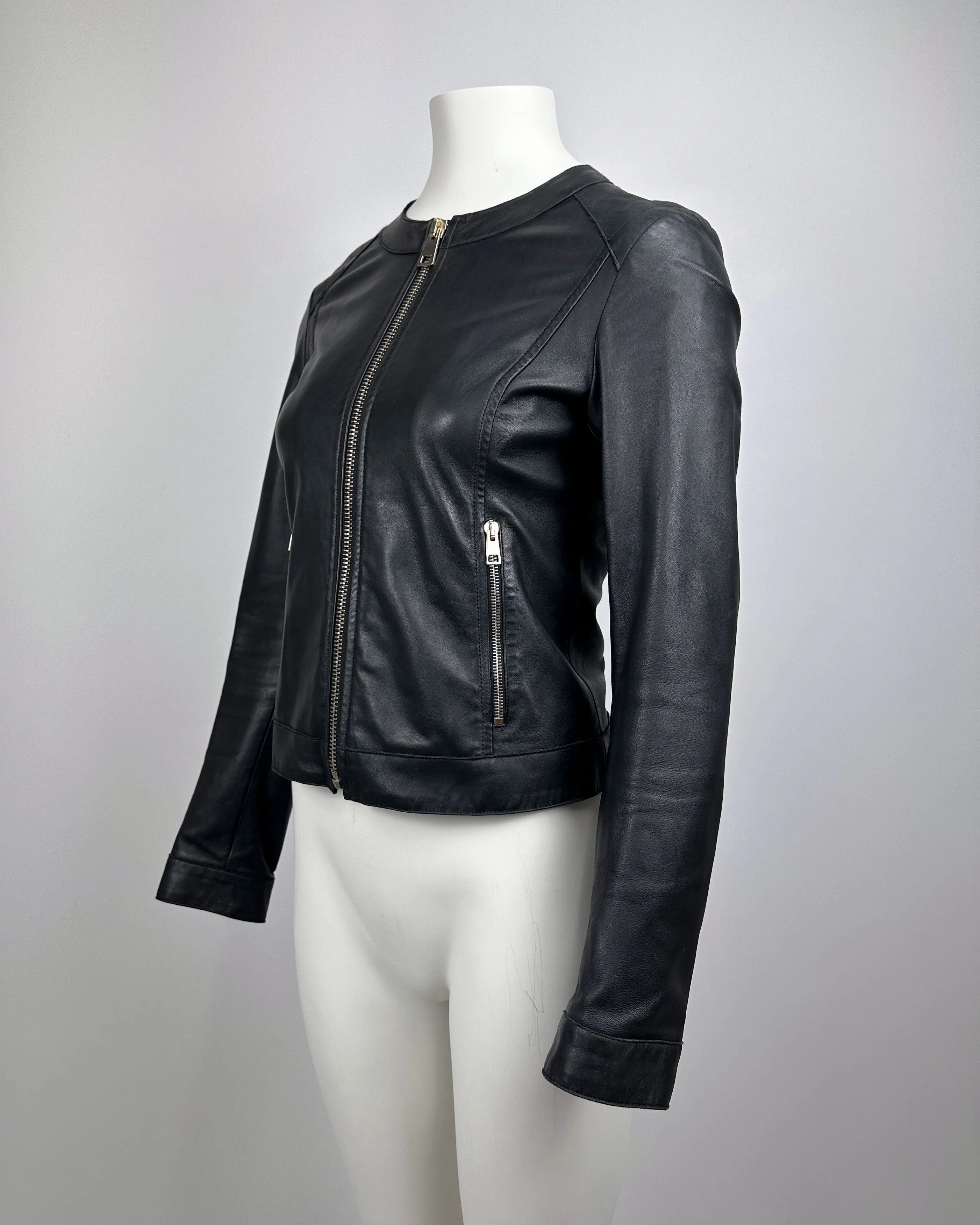 Dirk Bikkembergs Black Leather Jacket 2000's