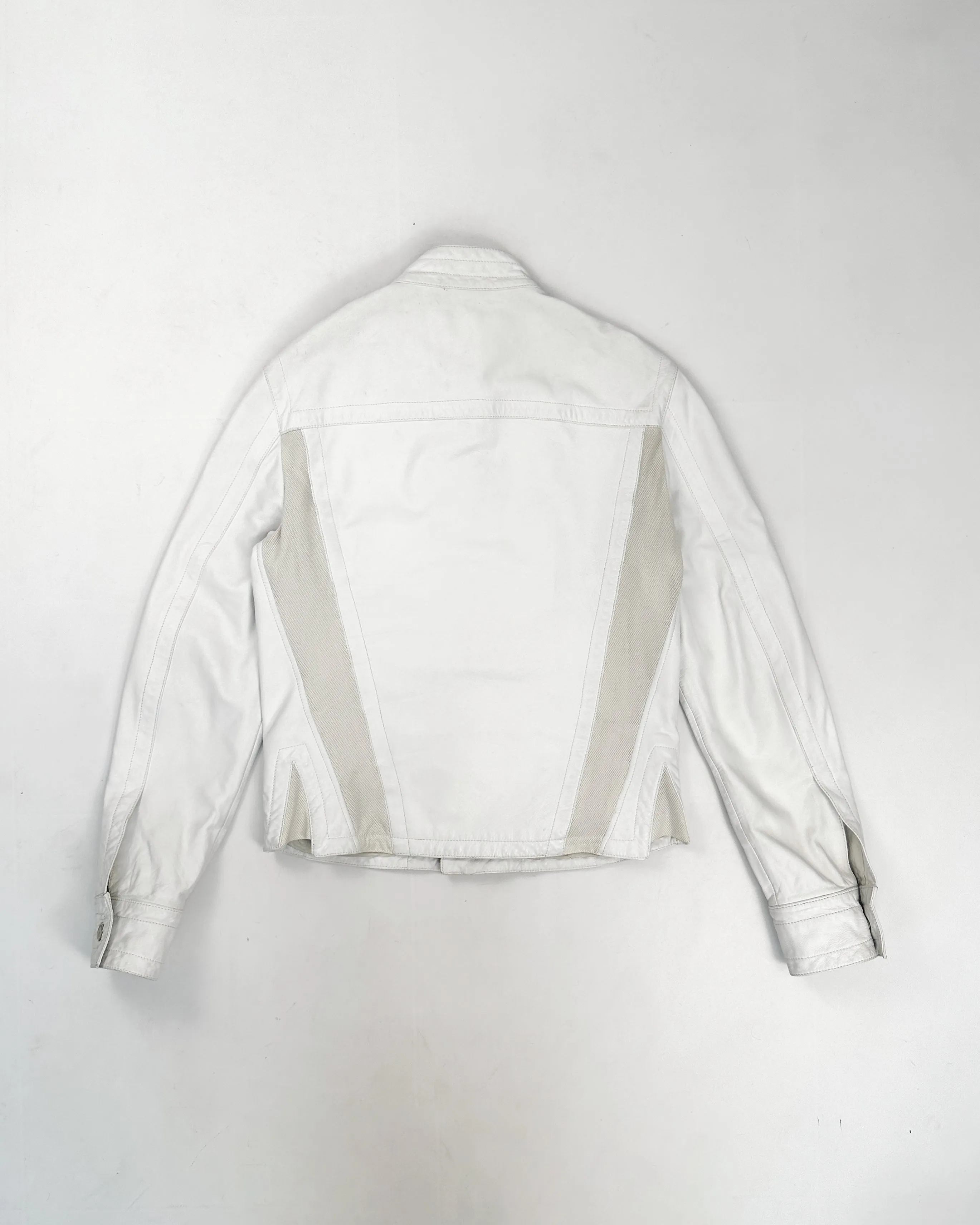 Dirk Bikkembergs Leather   Mesh White Jacket 1990's