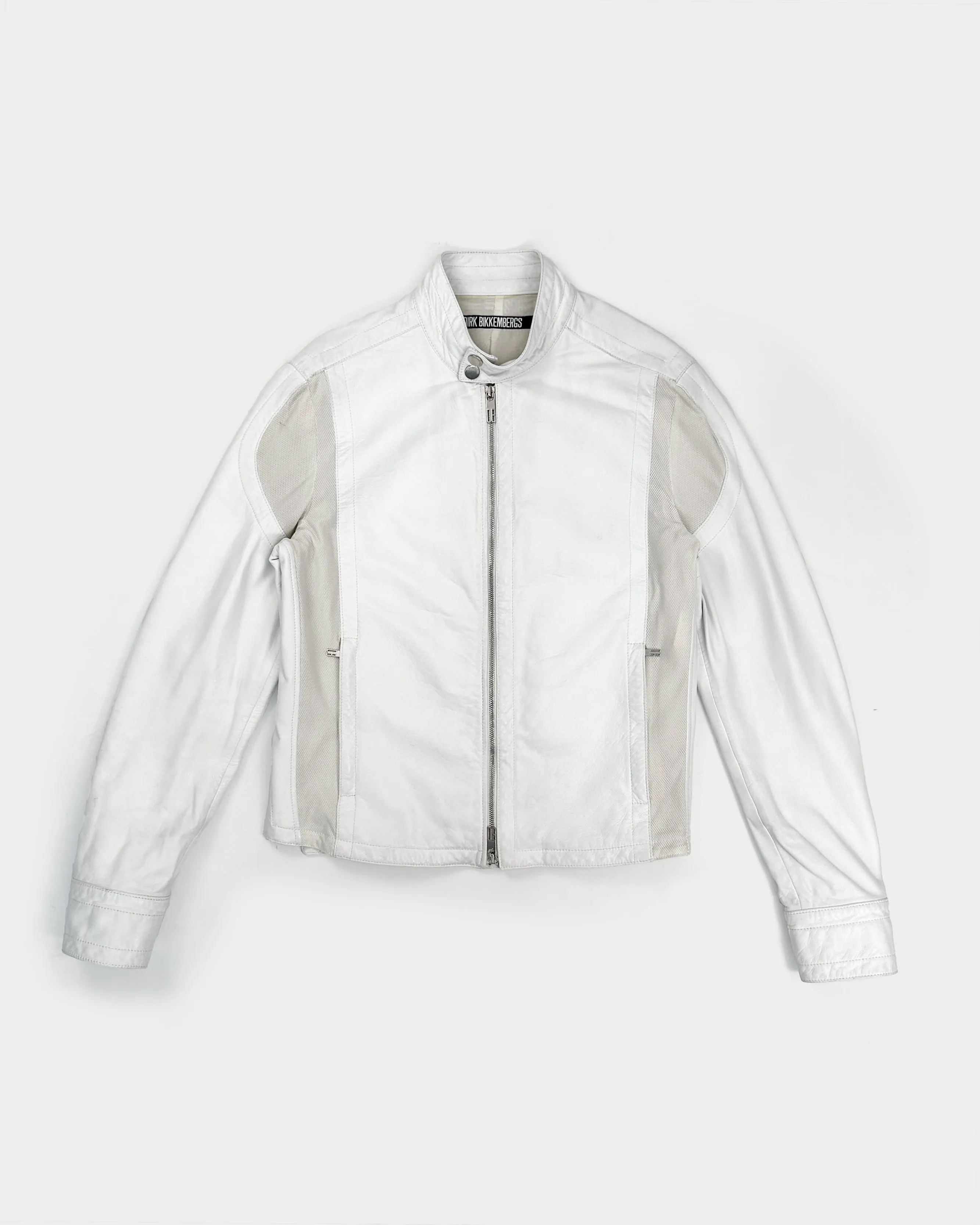 Dirk Bikkembergs Leather   Mesh White Jacket 1990's