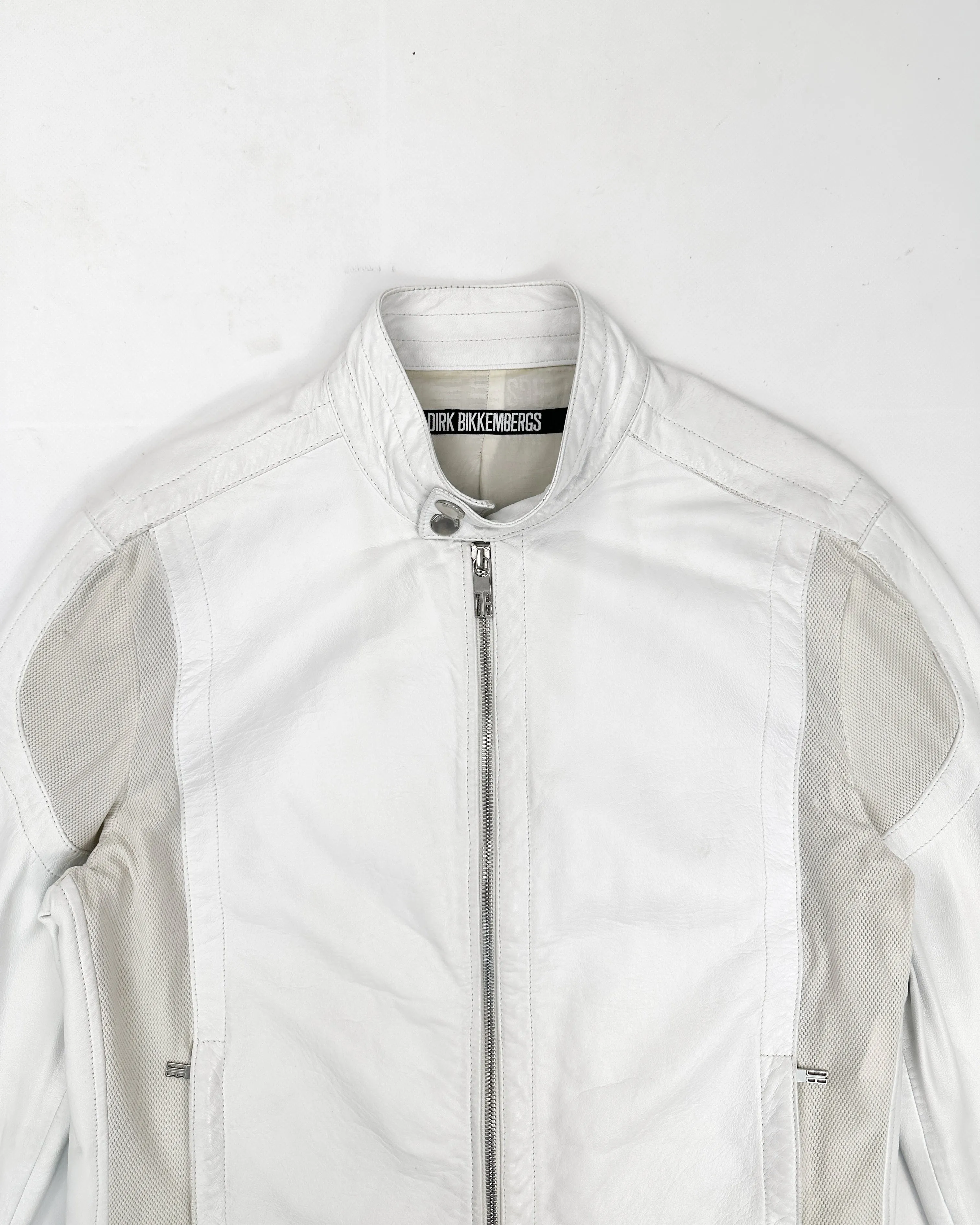 Dirk Bikkembergs Leather   Mesh White Jacket 1990's