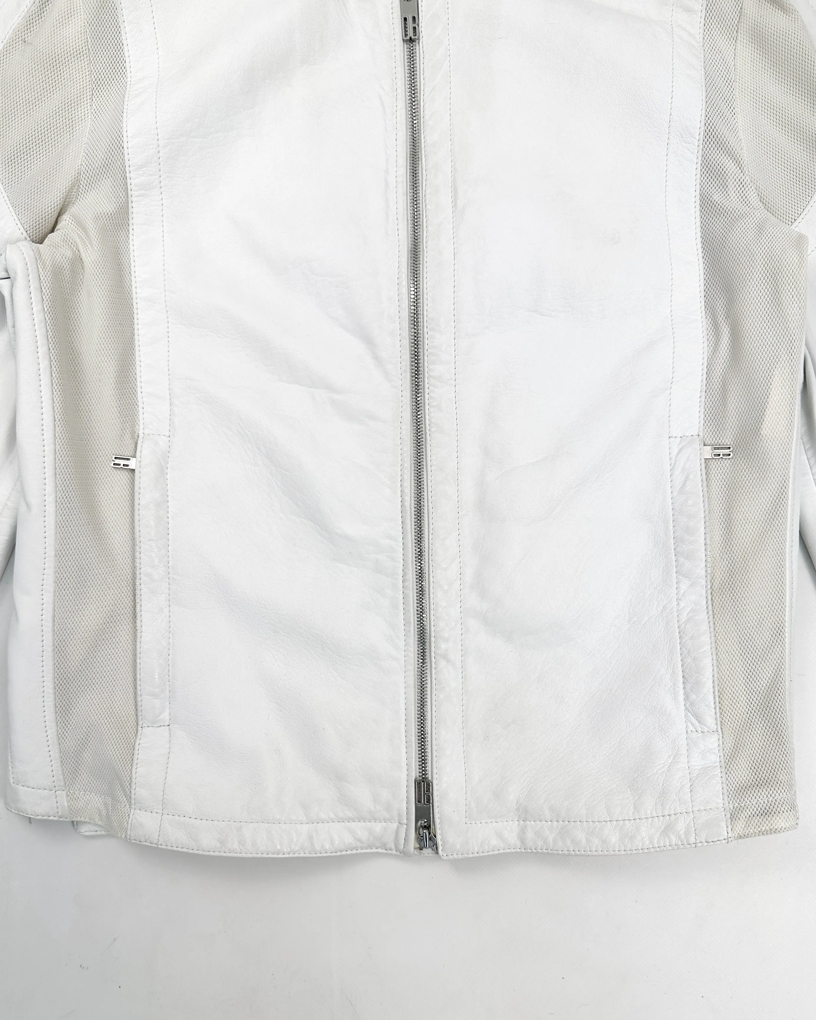 Dirk Bikkembergs Leather   Mesh White Jacket 1990's