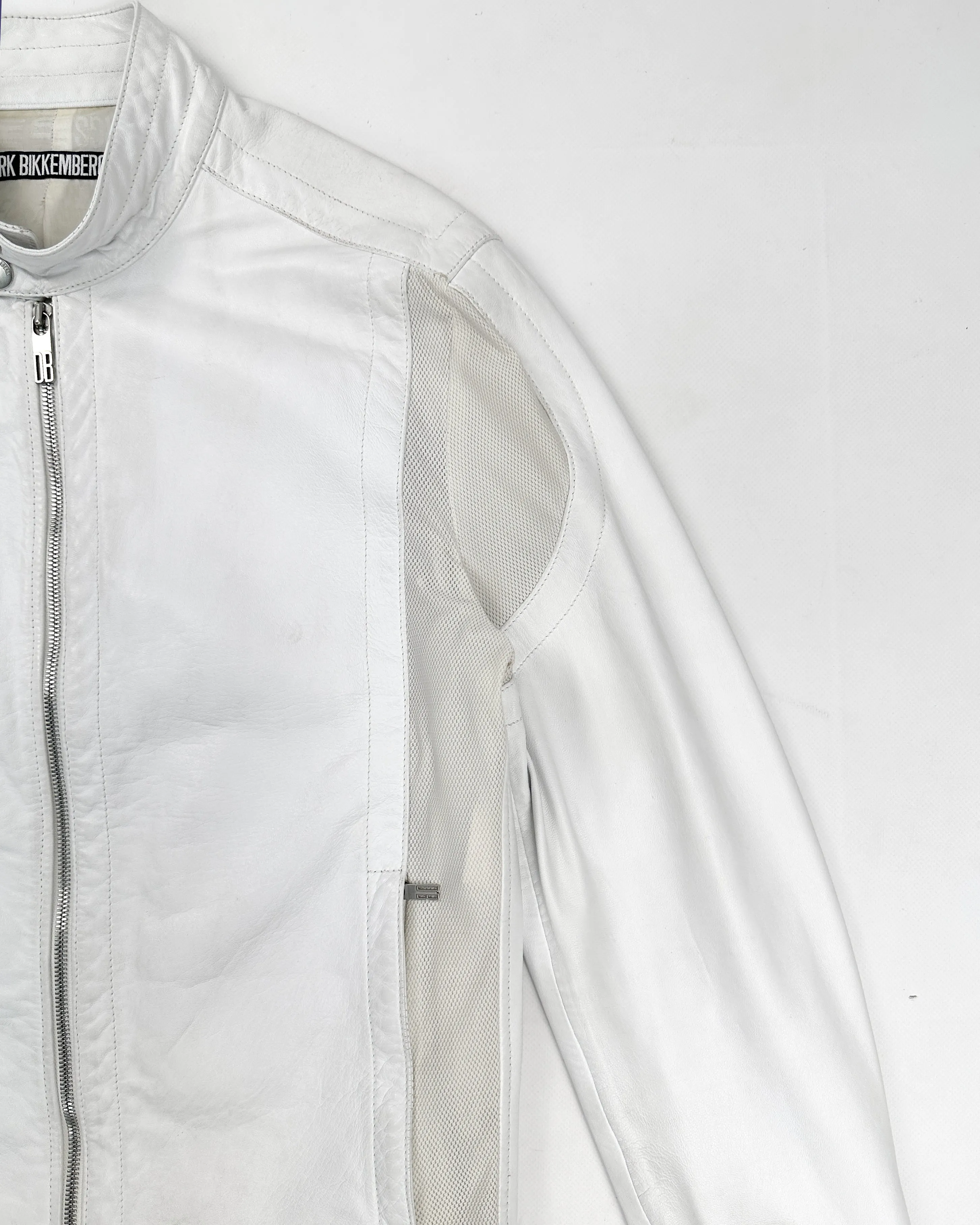 Dirk Bikkembergs Leather   Mesh White Jacket 1990's