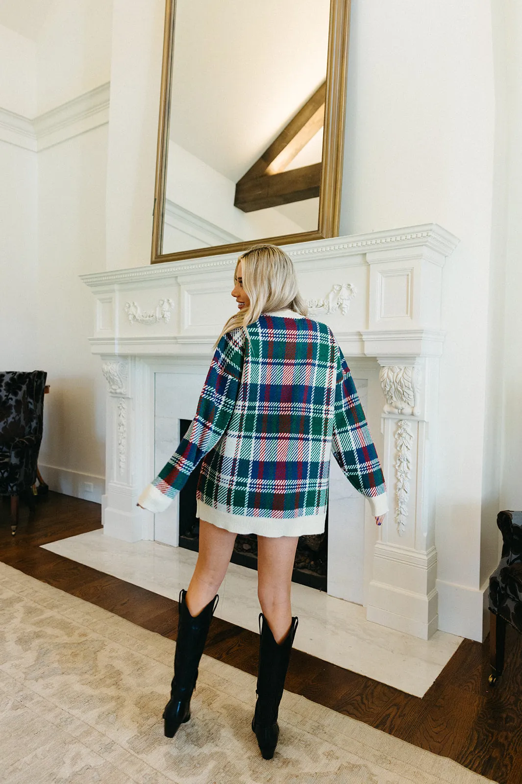 Ember Tunic Sweater - Holiday Plaid