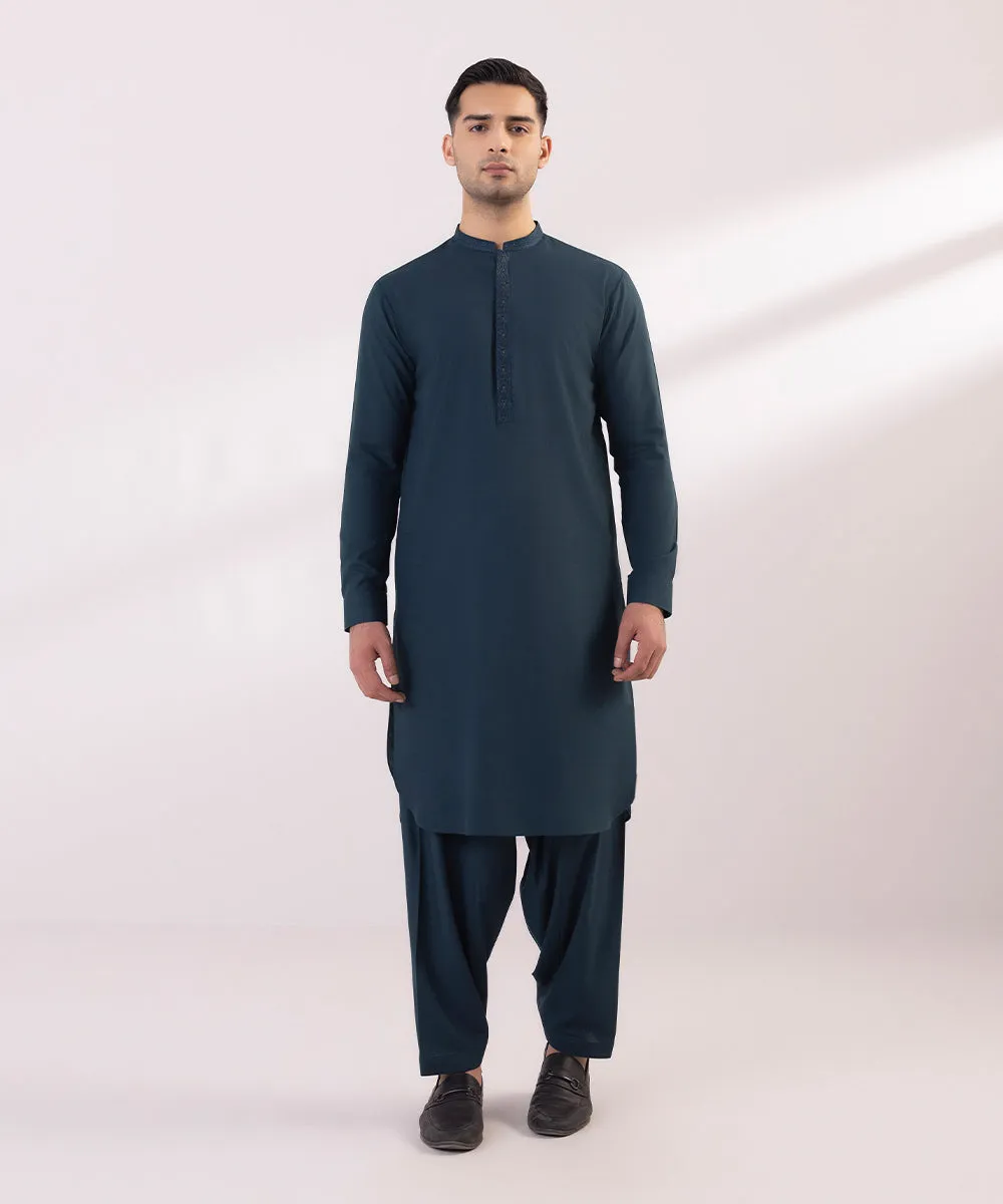 Embroidered Wash & Wear Suit