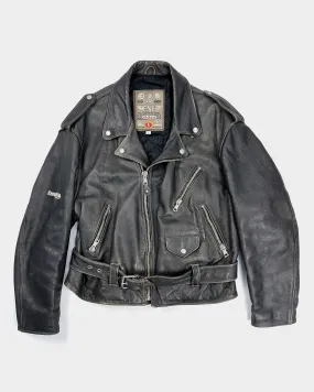 Energie Biker Faded Heavy Leather Jacket 1990's