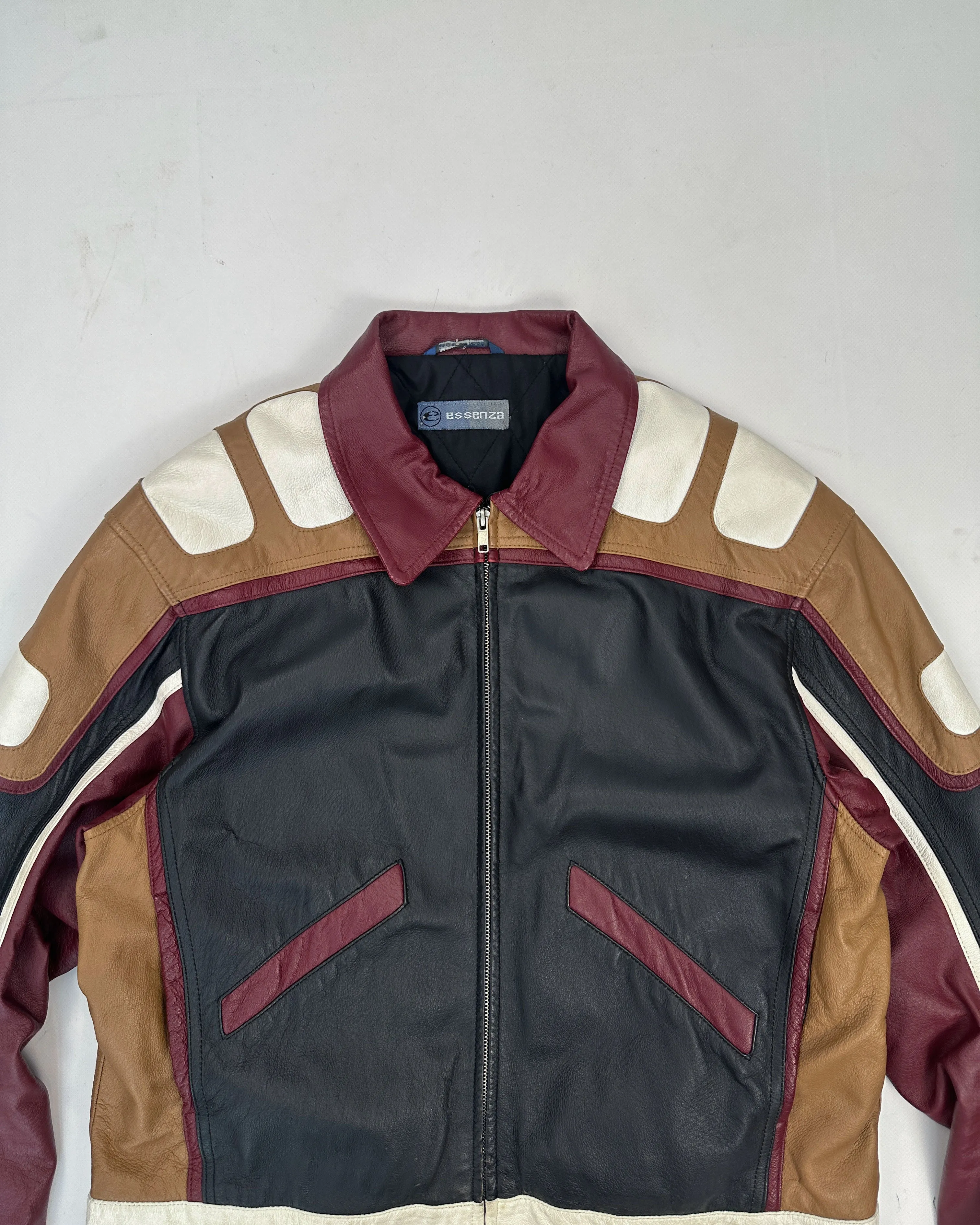 Vintage 2000s Essenza Double-Layer Racing Leather Jacket