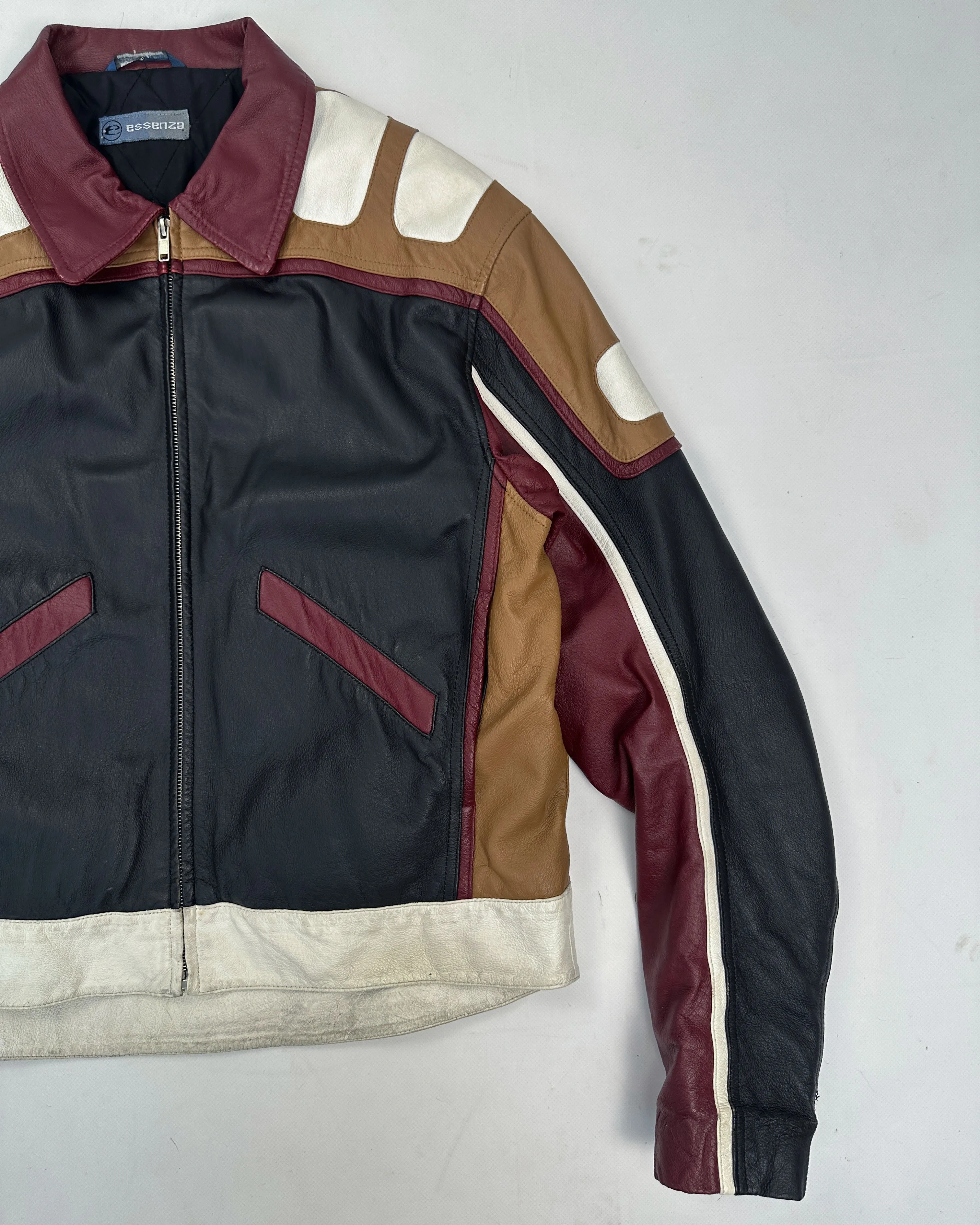 Vintage 2000s Essenza Double-Layer Racing Leather Jacket