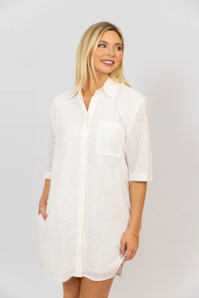 Eyelet Shirt Dress