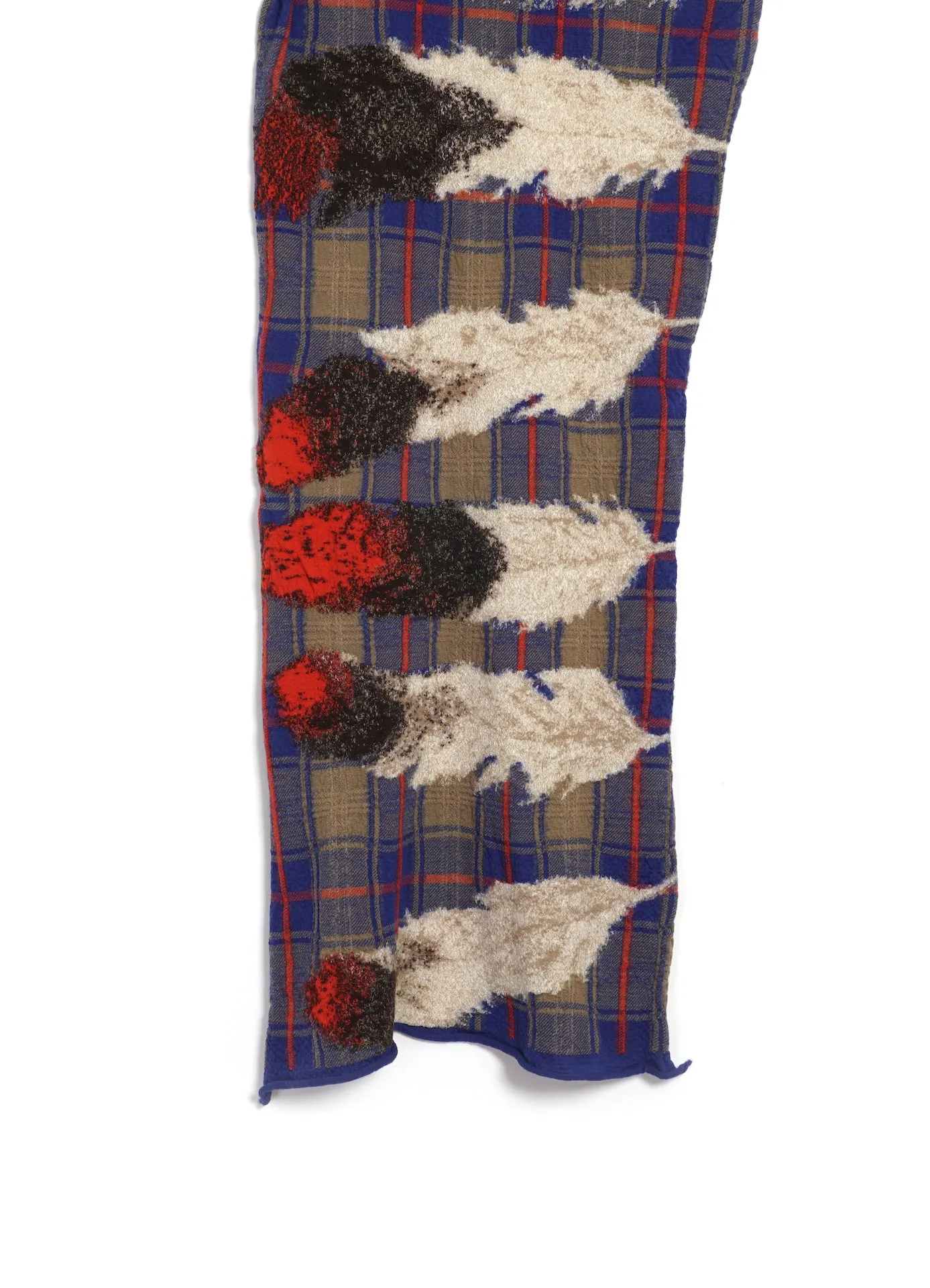 FEATHER TARTAN | Compressed Wool Scarf | Blue