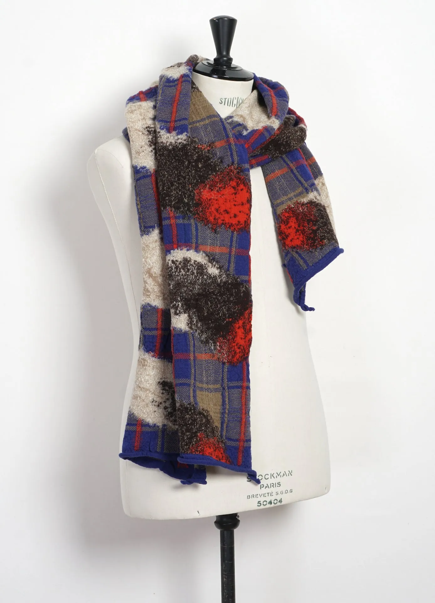 FEATHER TARTAN | Compressed Wool Scarf | Blue