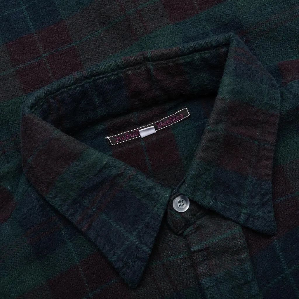 Flannel Shirt 7 Cuts Shirt Over Dye - Green