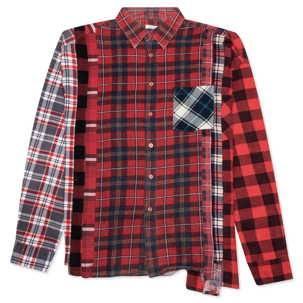 Flannel Shirt 7 Cuts Wide Shirt - Assorted