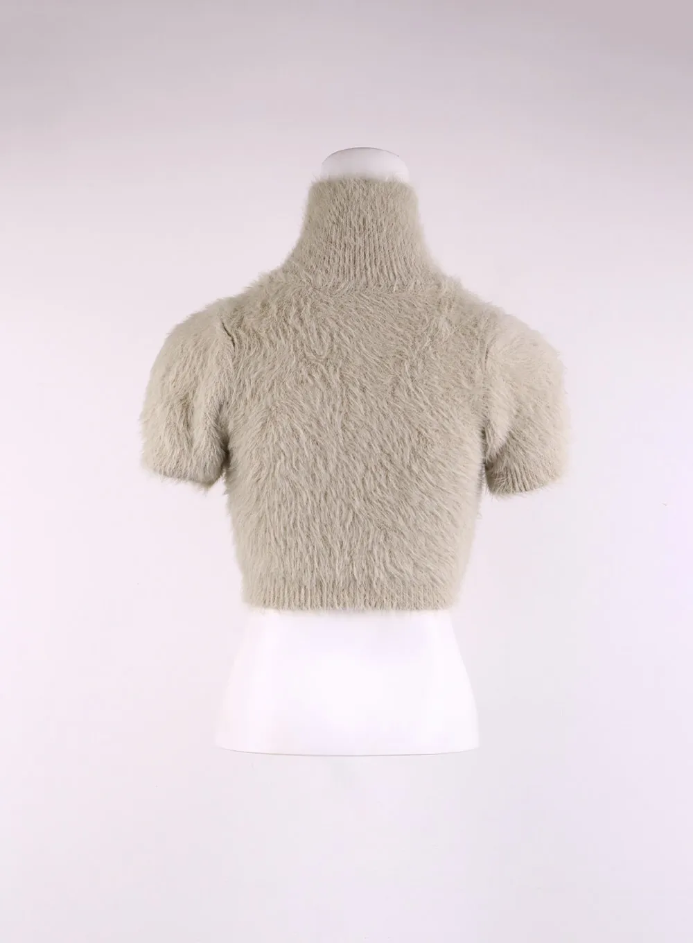 Fuzzy Turtleneck Short Sleeve Sweater CJ429