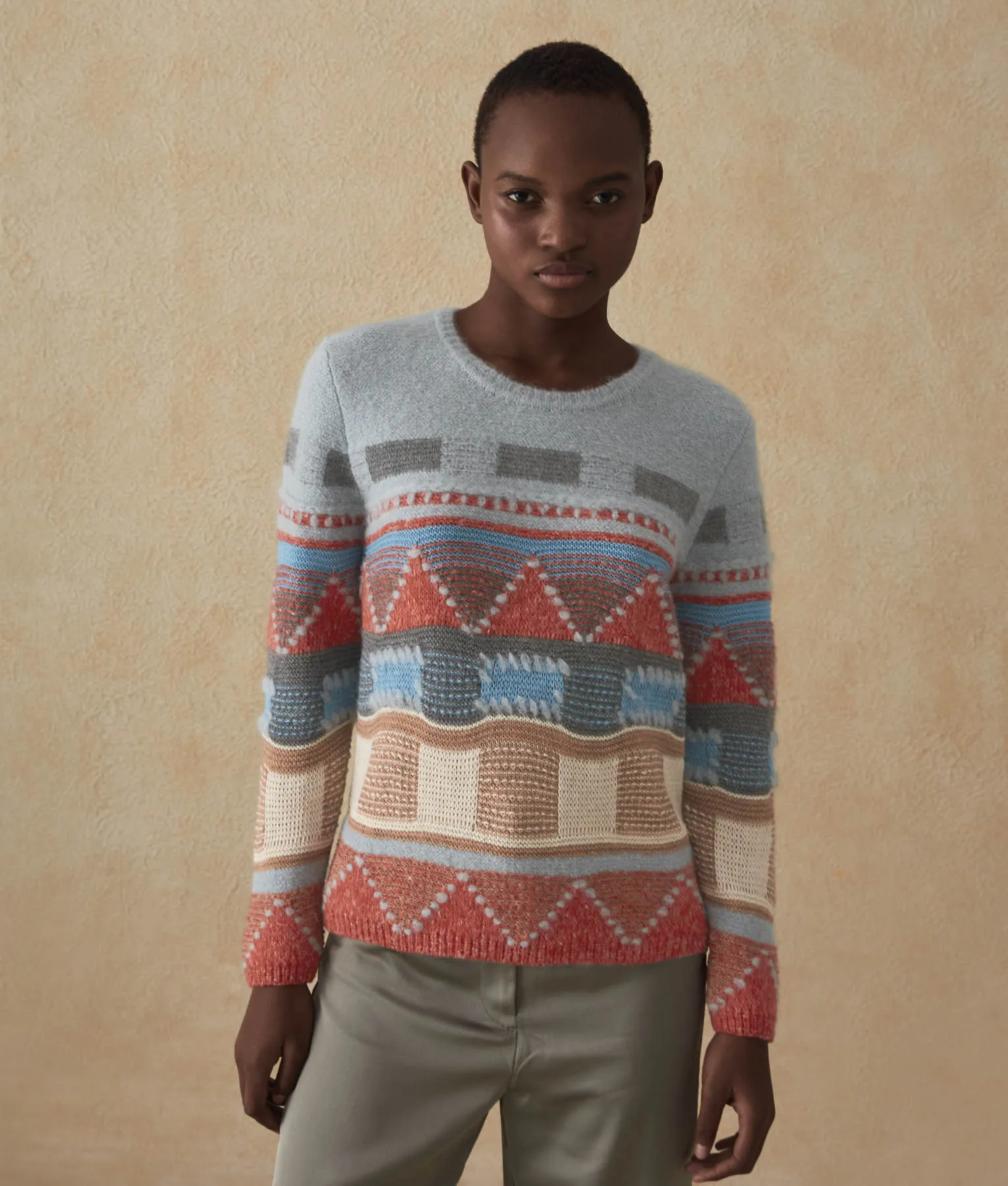 Geometric Intarsia Sweater