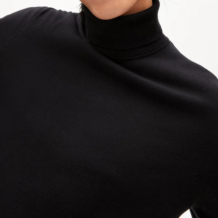 Glaan Knitted Turtleneck Sweater Black Organic Cotton