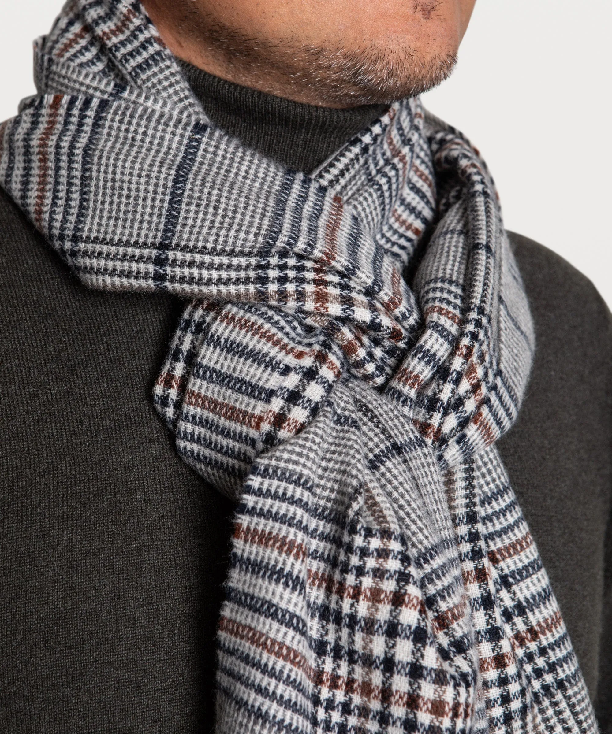 Glen Check Cashmere Scarf