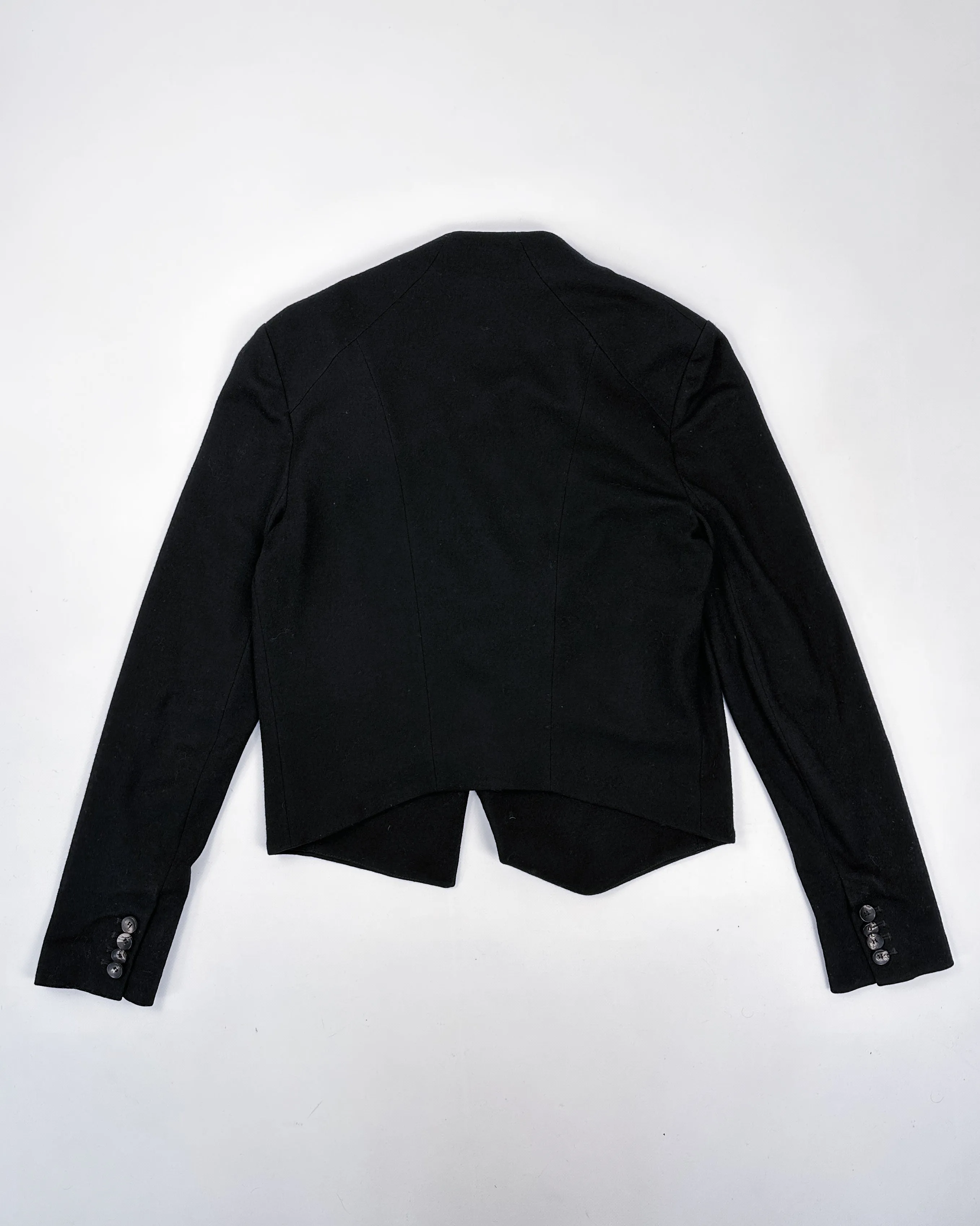 Helmut Lang Leather Strap Black Wool Jacket 1990's