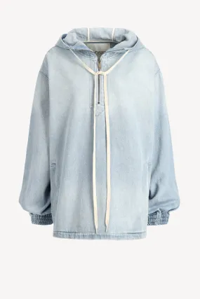 Hoodie Denim in Light Blue