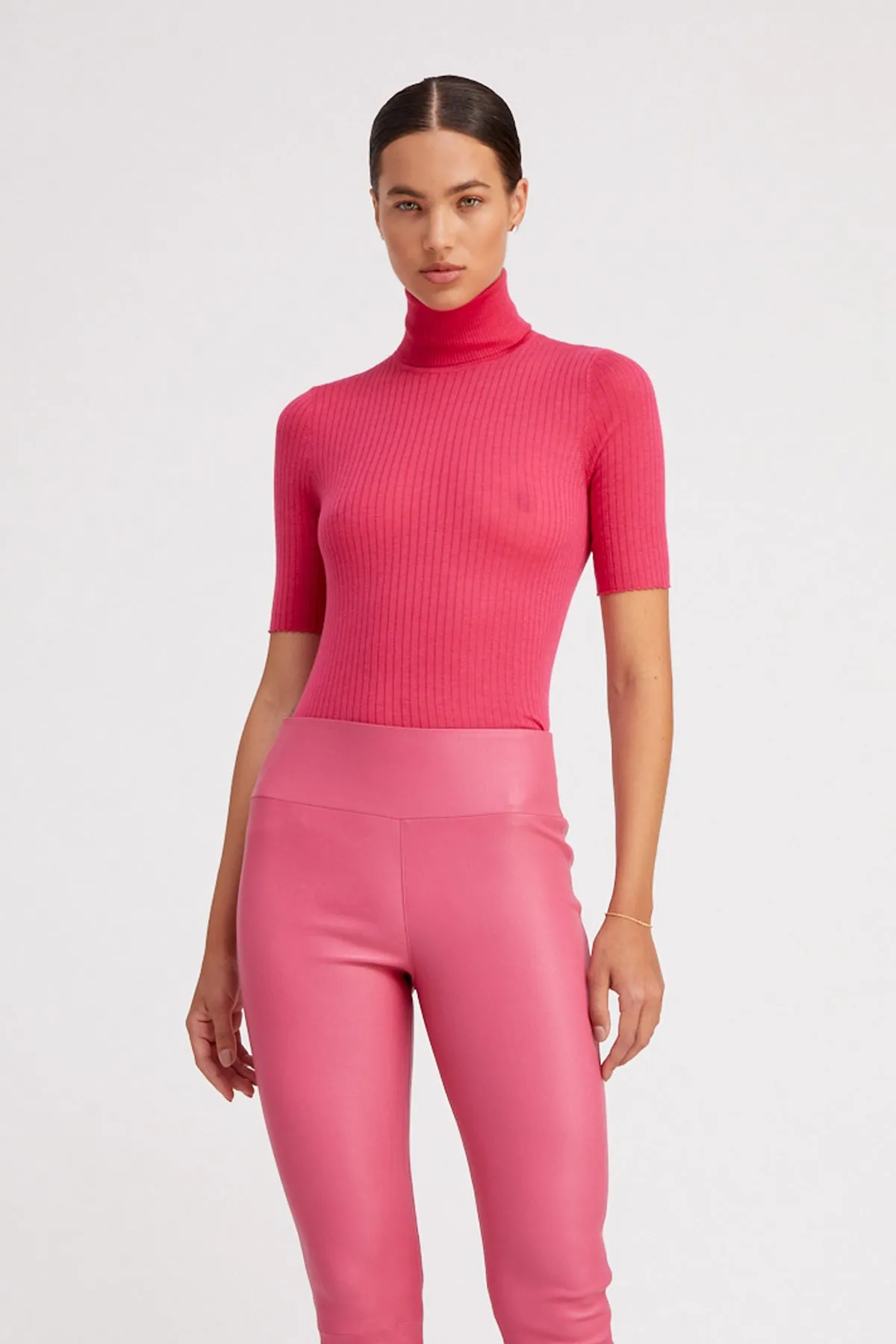 Hot Pink Cashmere Turtleneck